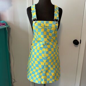 Forever 21 checkerboard overall dress
